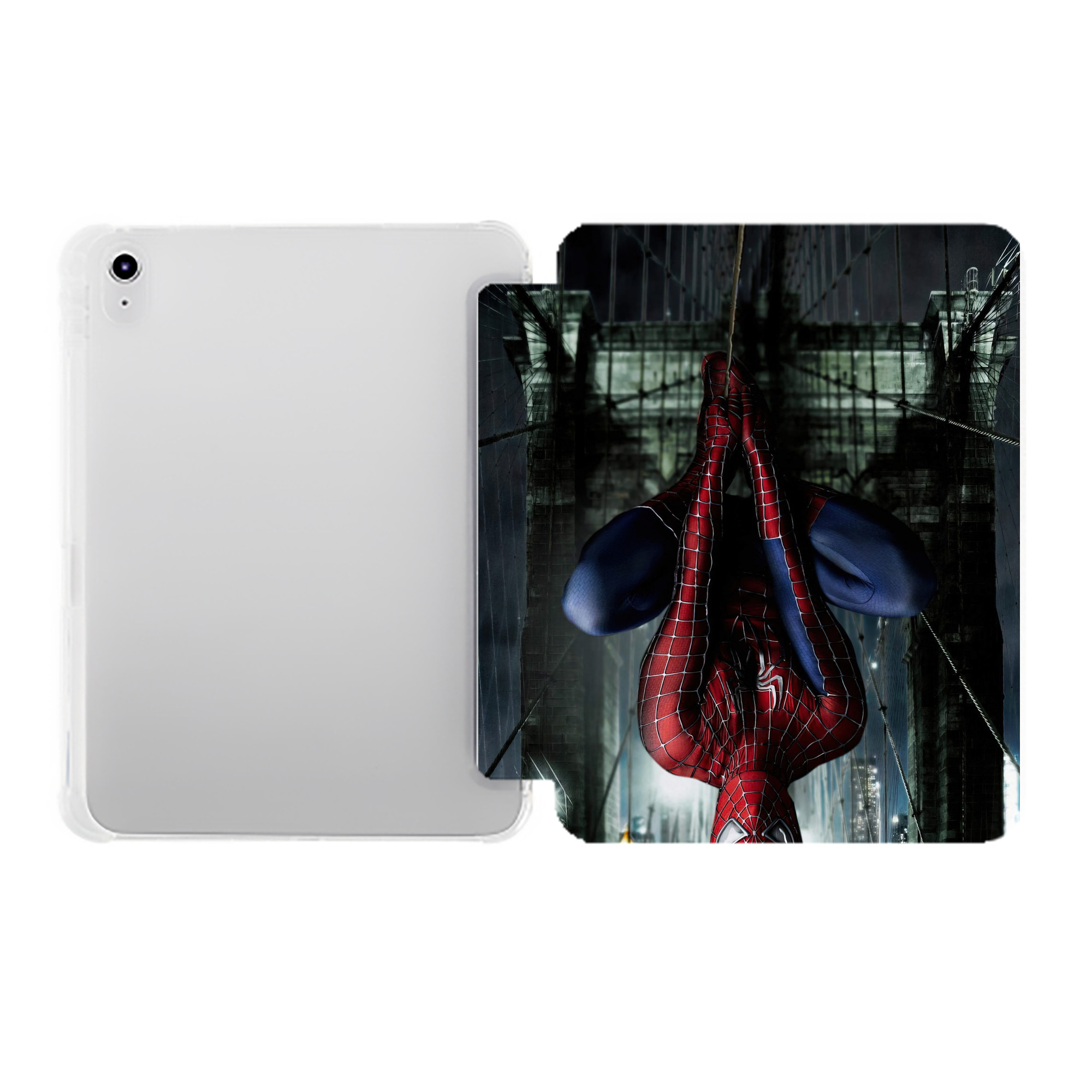 （画像用） Spider Man スパイダーマン IPad ケース ペン収納付き 三つ折りスタンド PUレザー×シリコン 対応機種9.5/10.5/10.9インチ